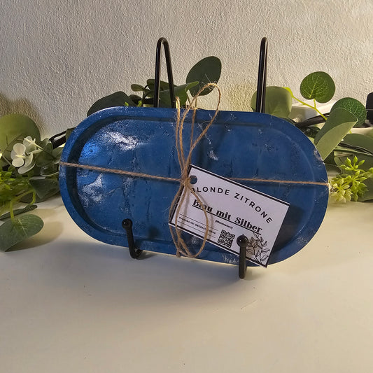 Blau mit Silber (Marmoriert)