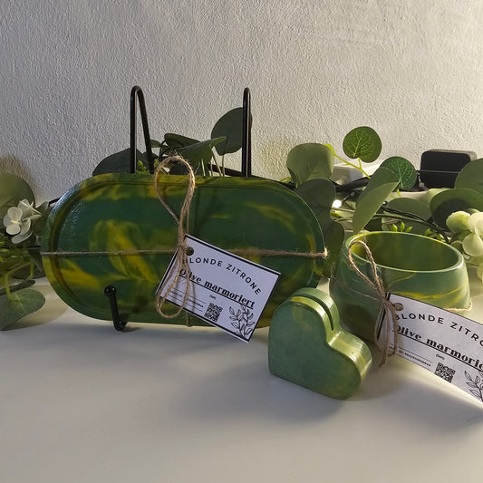 Olive marmoriert Set