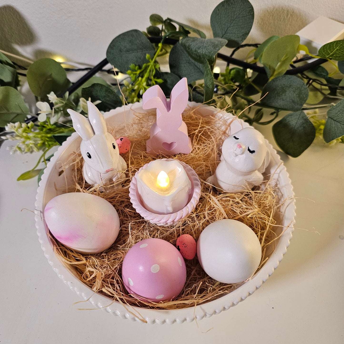 Oster Schale (Weiß & Rosa)